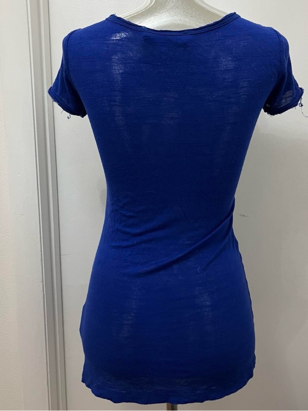 Roberto Cavalli feather blue short sleeve top - Picture 6 of 8